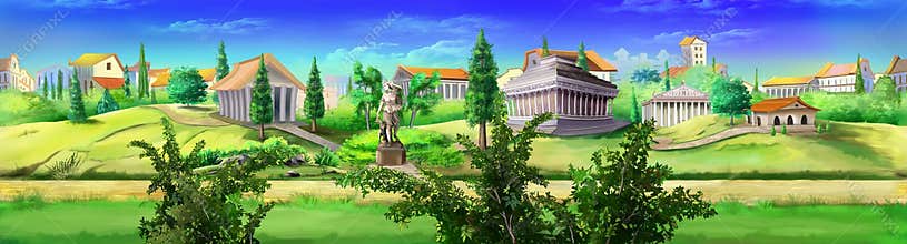 Ancient Rome panorama view. Image 03