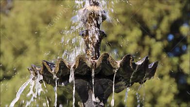 Ornate tiered garden fountain