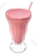 Strawberry ice cream milkshake drink