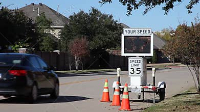 Cars driving over the speed limit.