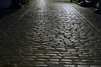 Cobblestone street [night]