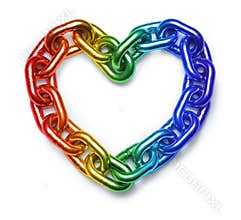 Rainbow Chain Heart Love