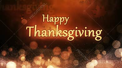 Happy Thanksgiving Autumn Lights with Particles