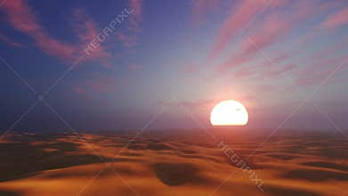 Dramatic sunset in african desert