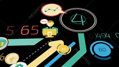 Business Background With Elements Of Infographics. Alpha Channel.