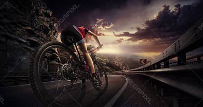 Cyclist riding a bike
