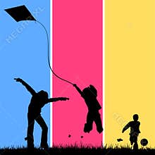 Children playing in a field