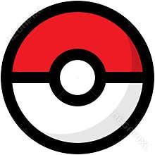 Simple red and white Pokemon logo. EPS8