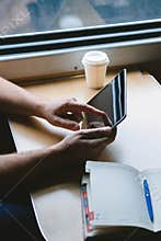 A man traveling by train