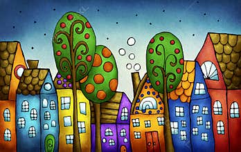 Fantasy colorful houses