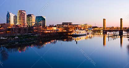 Sacramento skyline at night