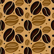Coffee beans seamless pattern