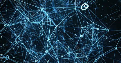 Pulsating Digital Binary Data Networks Abstract Motion Background 4k