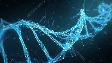 Abstract Motion Background - Digital Plexus DNA molecule 4k Loop