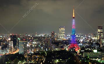 Tokyo tower by night