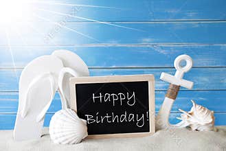 Sunny Summer Card With Text Happy Birthday
