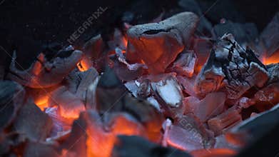 Red hot coals.