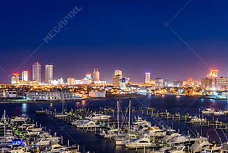 Overlooking State Marina Harbor in Atlantic City, New jersey at