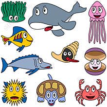 Cartoon Marine Animals Set [2]