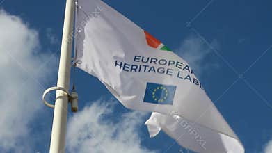 European Heritage Emblem Flag in the Wind