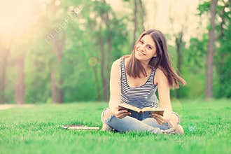 Student girl with books