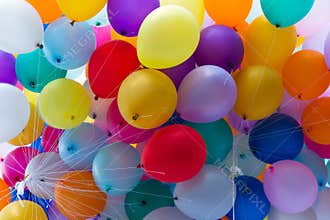 Many colorful balloons