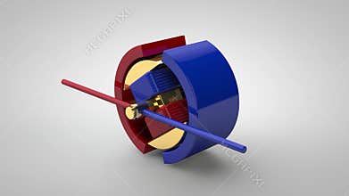 Run animation with electric motor.