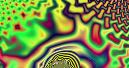 Abstract fractal video with a colorful psychedelic hypnotic pattern