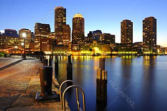Boston skyline at dusk