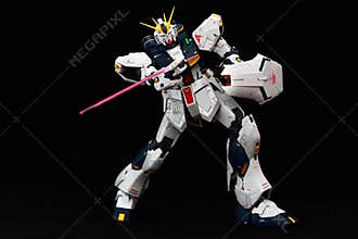 Robot with beam saber and shield