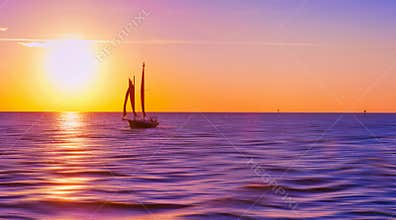 Sailboat at sunset