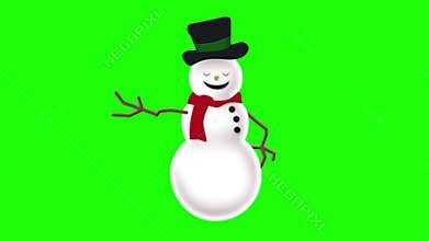 Animated Snowman on Green Screen