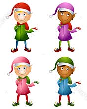 Christmas Elves Isolated