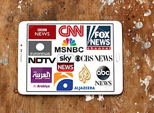 Logos of top famous tv news channels
