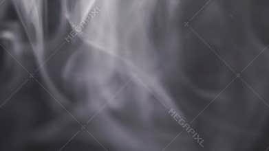 Curling smoke on black background, slow motion video