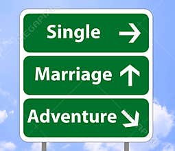 Road sign of love