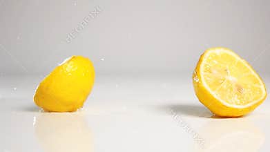 Two Lemon halfs dropping down