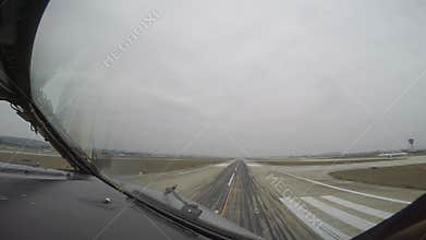 Passenger airliner landing from cockpit