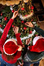 Decorate Christmas tree for Christmas time