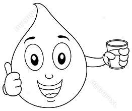 Coloring Funny Water Drop Holding a Glass