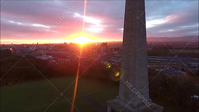 Aerial view. Phoenix park and Wellington Monument. Dublin. Ireland