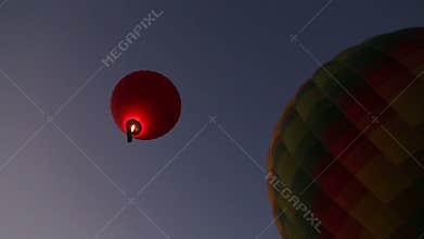 Hot air ballooning in Luxor over the Valley of the Kings and Nile river.