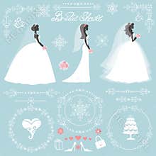 Wedding bridal shower winter decor set
