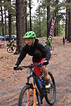 Chuska Challenge Mountain Bike Race: Youth Competitor leaving base camp