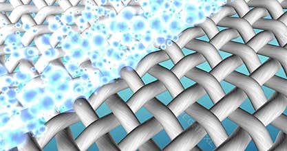 3D animation. Bleaching a grey stained fabrics.