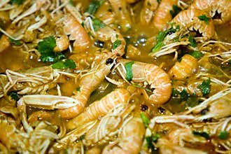 Cooking prawns