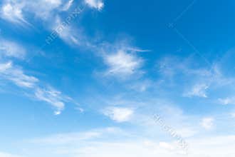 Clear blue sky with white cloud background. Clearing day