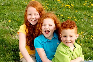 Happy redhead children