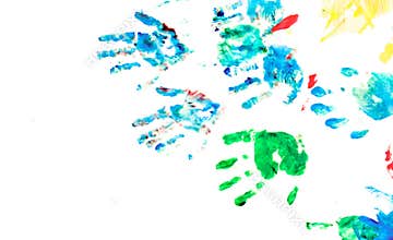 Children hand painting playground