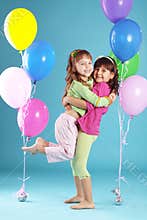 Happy colorful children